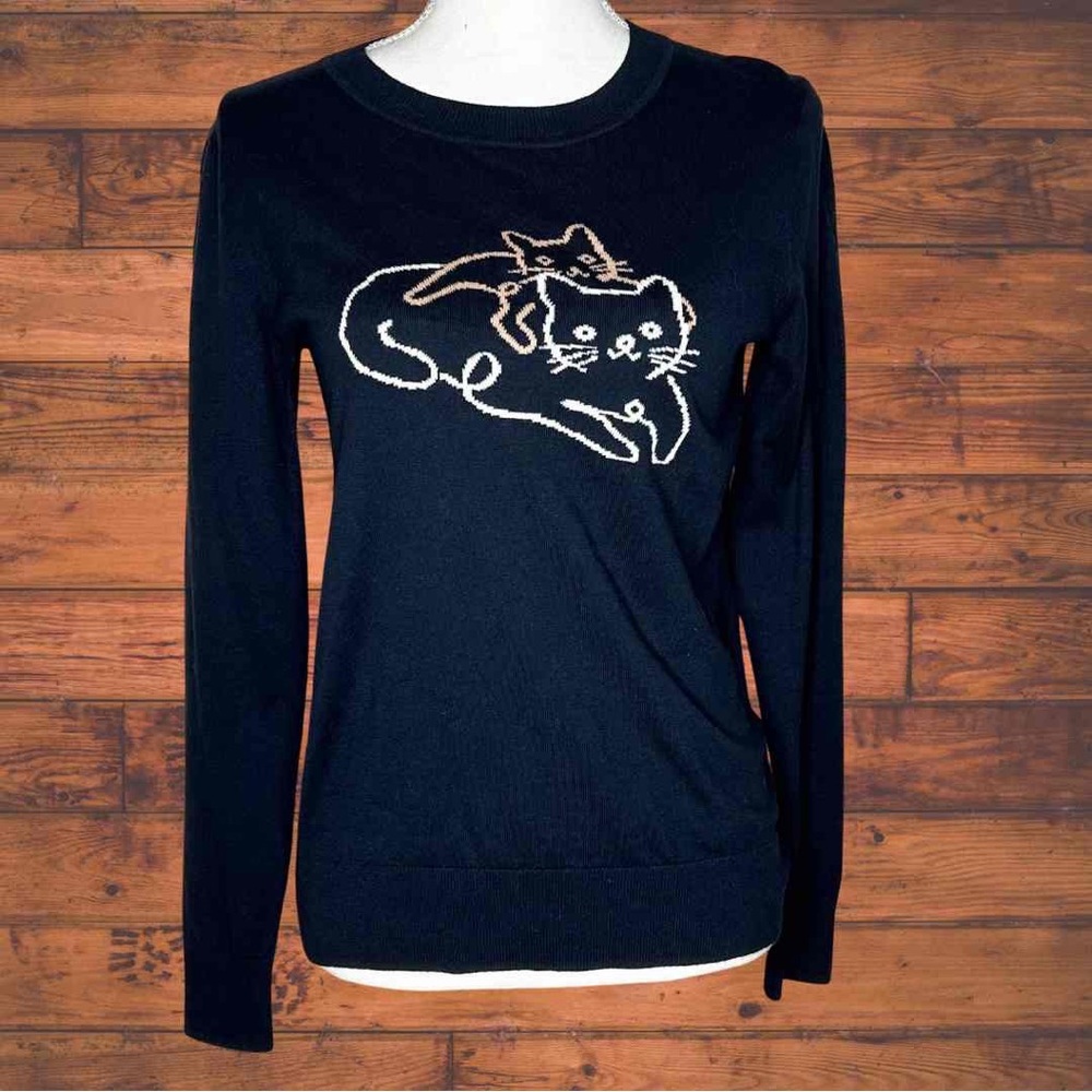 Banana Republic Factory • Small Navy Blue Cat Pullover Sweater